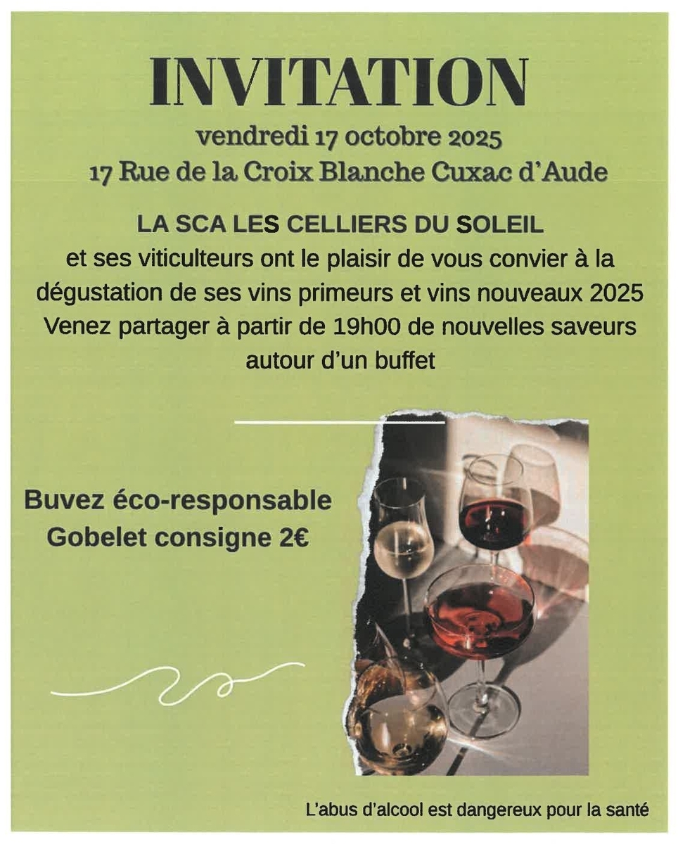 Invitation Vins primeurs à Cuxac !